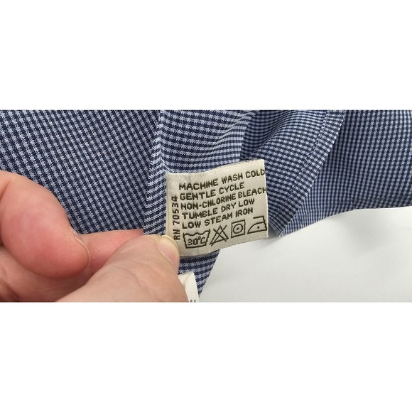 Orvis Mens long sleeve button down Pocket Blue Micro Checkered Large - Picture 5 of 8